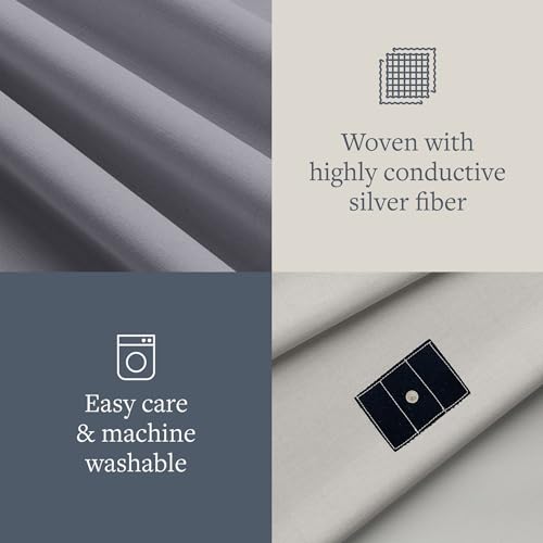 GroundLuxe Organic Fitted Grounding Sheet in Gray for a King Size Bed - Image 5