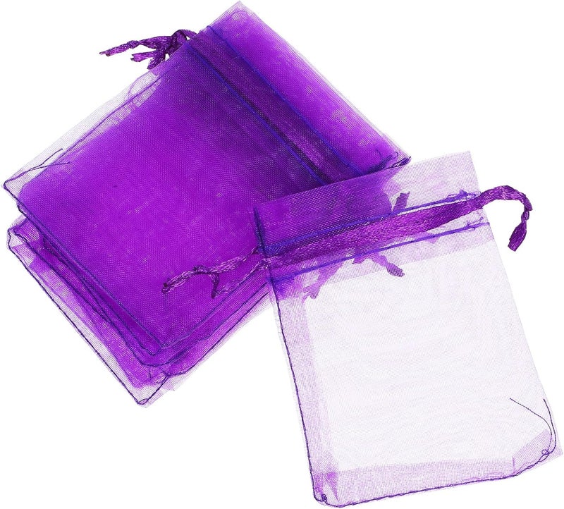 SOLUSTRE Lavender Sachet Bags Empty 7x9cm Mesh Cotton Drawstring Pouches for Drawer Storage and Fragrance 100pcs Refillable Decorative Lavender Pouches for Home and Wardrobe - Image 1