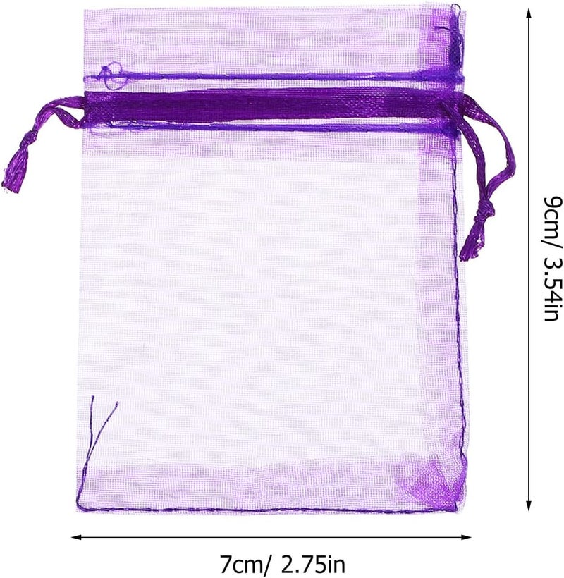 SOLUSTRE Lavender Sachet Bags Empty 7x9cm Mesh Cotton Drawstring Pouches for Drawer Storage and Fragrance 100pcs Refillable Decorative Lavender Pouches for Home and Wardrobe - Image 2