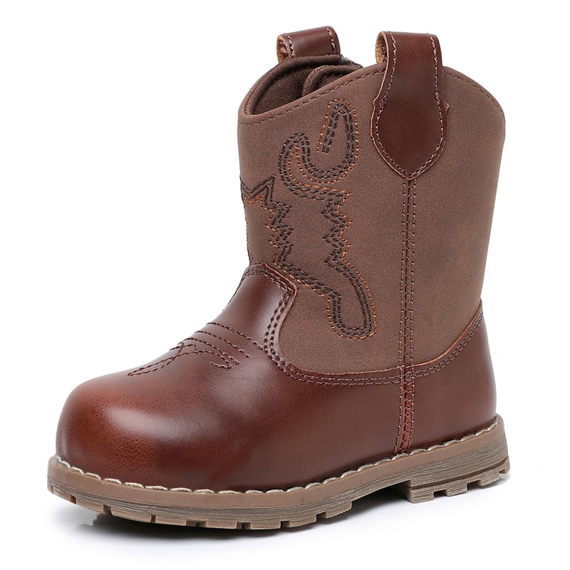 Apakowa Baby & Toddler Cowboy Boots for Boys Girls Infant Baby Cowboy Cowgirl Western Boots Round Toe All Seasons 6-36 Months (Infant/Toddler) - Image 1