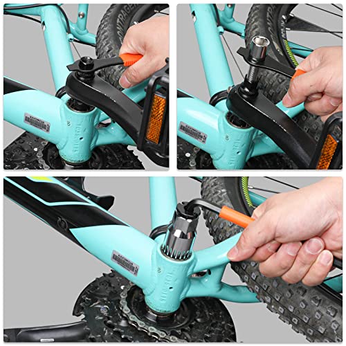 Oumers Crank Puller Bike Tool, Bike Crank Extractor + Bike Bottom Bracket Remover + 16mm Spanner Wrench + Hexagonal Wrench for Removing - Image 5