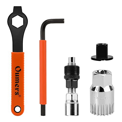 Oumers Crank Puller Bike Tool, Bike Crank Extractor + Bike Bottom Bracket Remover + 16mm Spanner Wrench + Hexagonal Wrench for Removing - Image 1