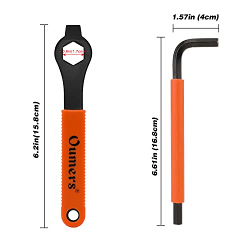 Oumers Crank Puller Bike Tool, Bike Crank Extractor + Bike Bottom Bracket Remover + 16mm Spanner Wrench + Hexagonal Wrench for Removing - Image 2