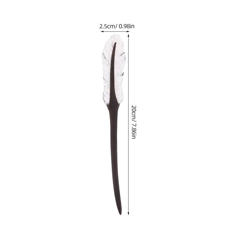 Vintage Chinese Hair Sticks Plum-colored Quill Hair Chopsticks Black Ebony Wood Hairpin for Women Daily Commuting - Image 2