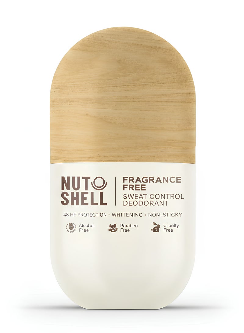 NUTSHELL Fragrance-Free Sweat Control Deodorant – 50 Ml