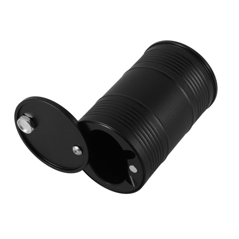 Compact Portable Aluminum Alloy Car Ashtray With Lid Sealed Smokeless Holder For Automotive Outdoor Use Cigarette Trash - Image 2