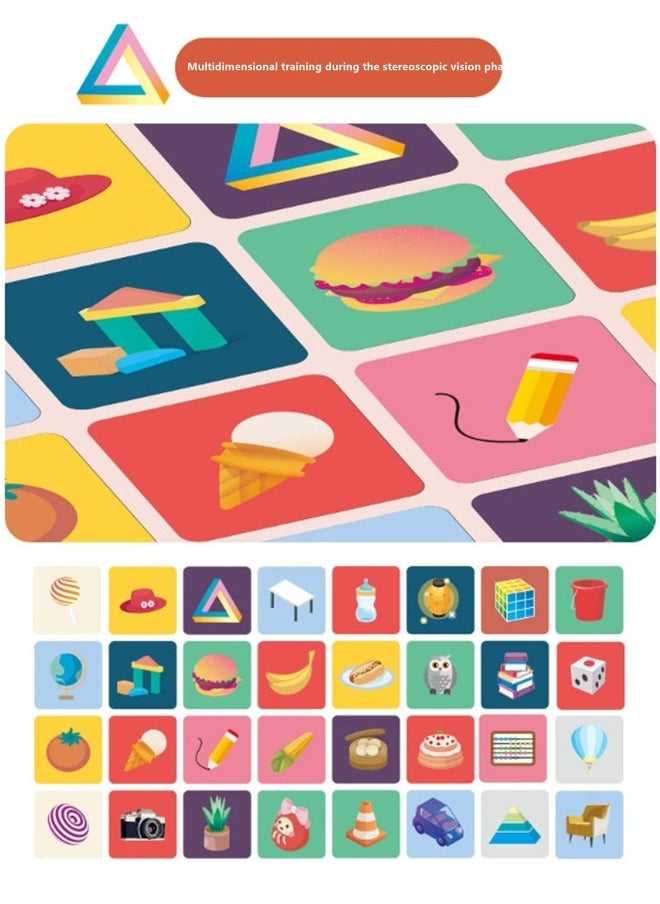 64PCS 128Page Visual Stimulation Cards Set for Babies Ages 0-3-6-12-36 Months