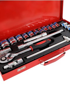 LAWAZIM Bit Socket Set with Red Iron Box -24 Piece- Durable Chrome Vanadium Hex Sockets, Metric & SAE - Heavy-Duty Tool Kit for Mechanics, DIY Enthusiasts, and Automotive Repairs  - Image 3