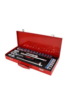 LAWAZIM Bit Socket Set with Red Iron Box -24 Piece- Durable Chrome Vanadium Hex Sockets, Metric & SAE - Heavy-Duty Tool Kit for Mechanics, DIY Enthusiasts, and Automotive Repairs  - Image 2