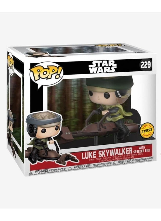 POP! Luke Skywalker Chase Edition With Speeder Bike Funko Pop! Vinyl Figure  - Image 3