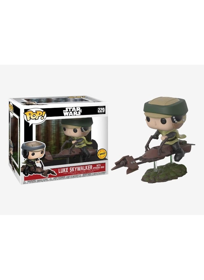 POP! Luke Skywalker Chase Edition With Speeder Bike Funko Pop! Vinyl Figure  - Image 2