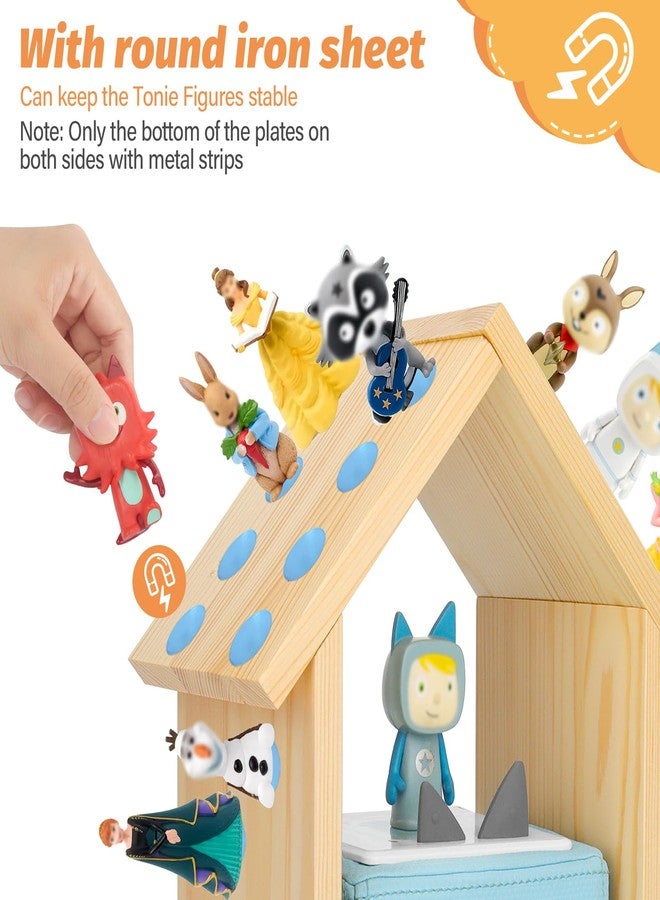 Taladad for TonieBox 2/1 Tonies Storage with 35Pcs Adhesive Metal Plate for Tonie Box Figures Characters Shelf Magnetic Wooden Shelf - Image 2
