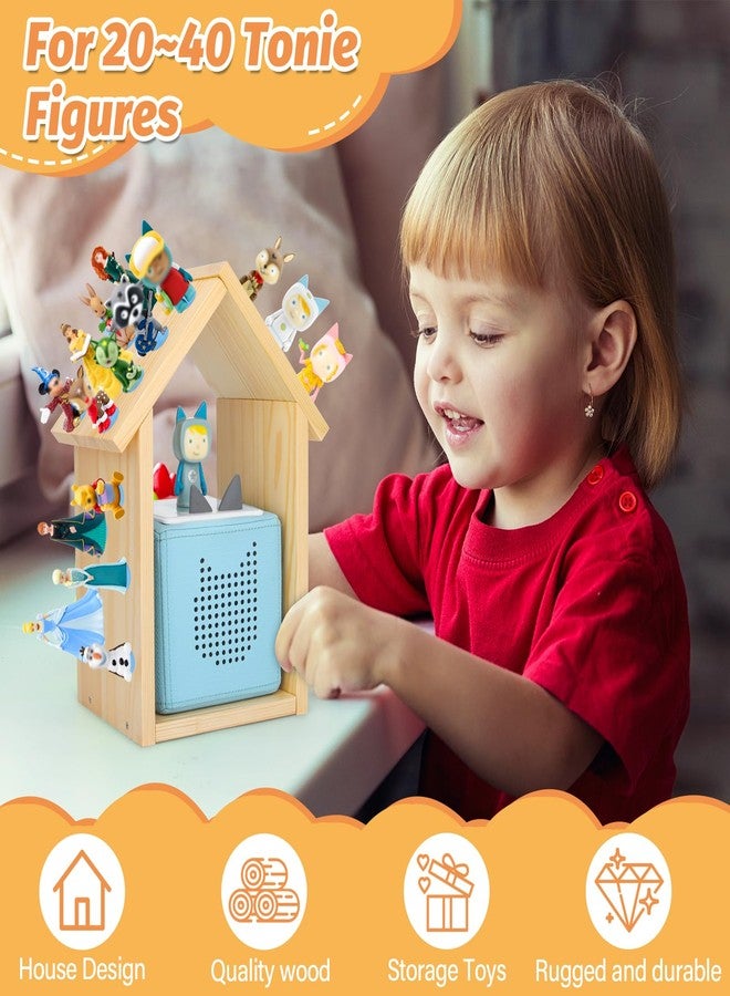 Taladad for TonieBox 2/1 Tonies Storage with 35Pcs Adhesive Metal Plate for Tonie Box Figures Characters Shelf Magnetic Wooden Shelf - Image 5