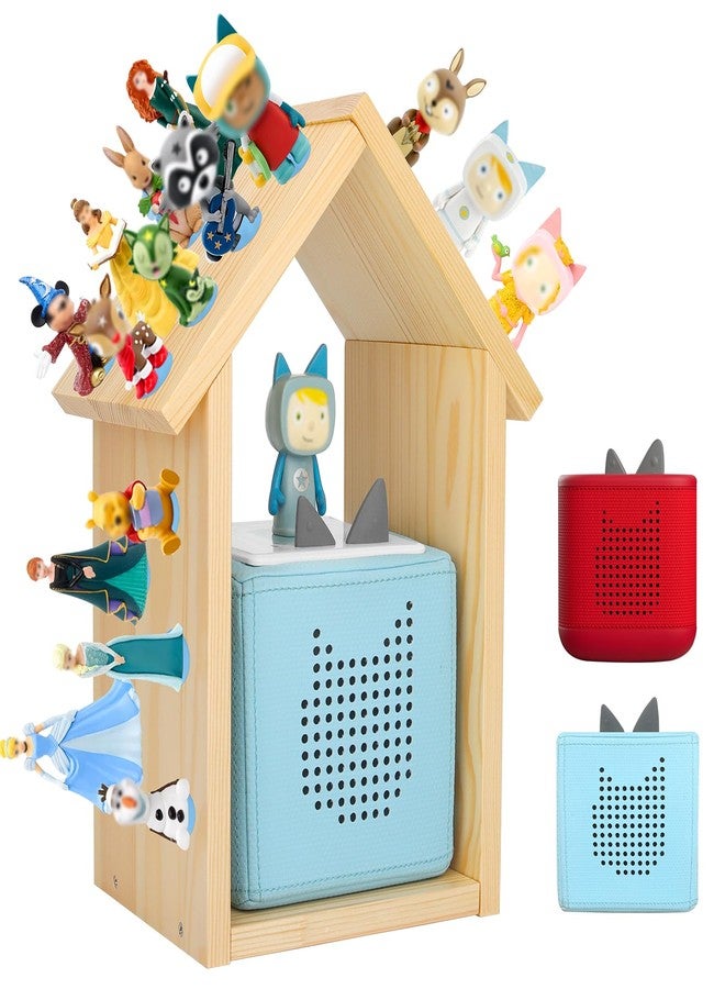 Taladad for TonieBox 2/1 Tonies Storage with 35Pcs Adhesive Metal Plate for Tonie Box Figures Characters Shelf Magnetic Wooden Shelf - Image 1