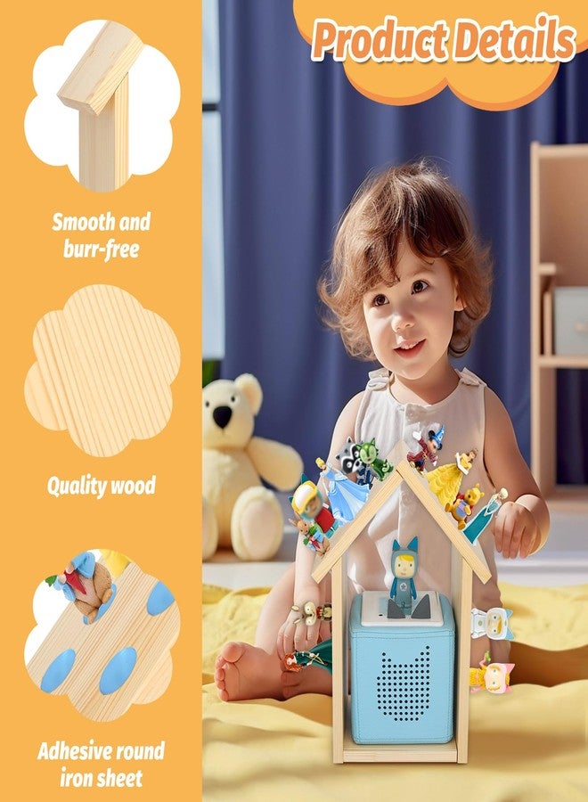 Taladad for TonieBox 2/1 Tonies Storage with 35Pcs Adhesive Metal Plate for Tonie Box Figures Characters Shelf Magnetic Wooden Shelf - Image 4
