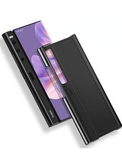 Case Compatible with Huawei Mate Xs 2, Plating PC Frame Texture Leather Case, Mate Xs 2 Business Leather Case, Mate Xs 2 Case Cover Shell Compatible with Huawei Mate Xs 2 Mobile
