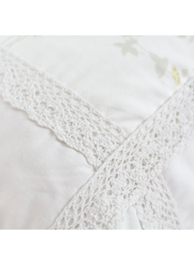 FADFAY Shabby Pink Rose Floral Print Pillowcases Elegant Country Style Vintage Lace Ruffles Bedding Pillow Covers Standard Size 19 x 29 TwinFullQueen Vintage Rose - Image 3