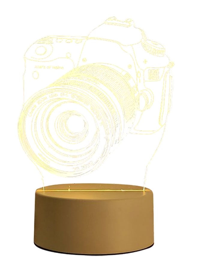 مصباح طاولة ليلي ثلاثي الأبعاد بتصميم كاميرا بني / شفاف 20.5 x 14.5سم - Image 1