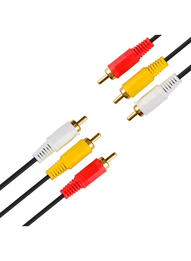 Audio Cable Three-to-Three Lotus Audio 3RCA-3RCA Audio Cable Black Audio Cable-Color:Black-Length:3 M  - Image 2