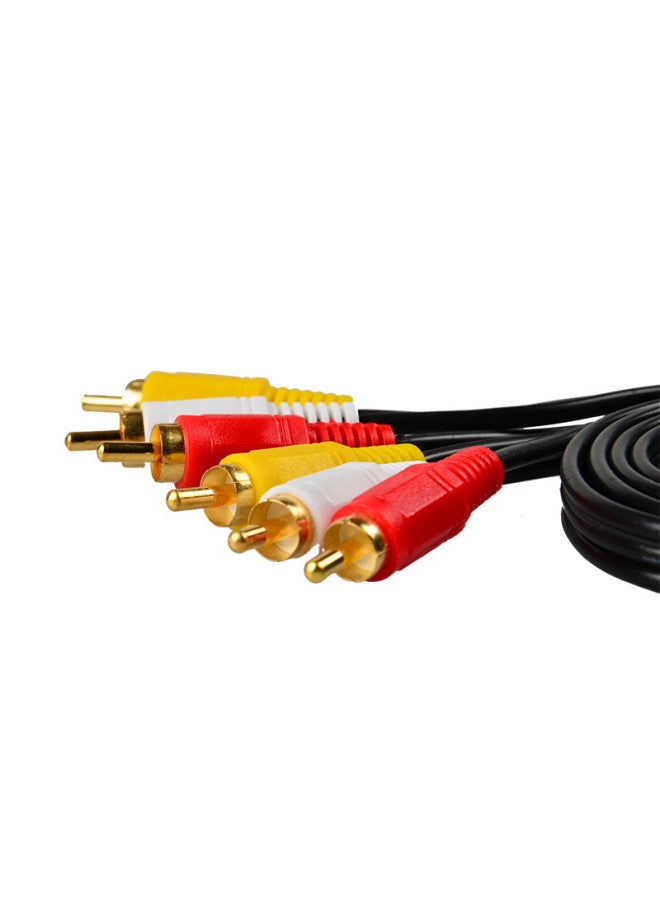 Audio Cable Three-to-Three Lotus Audio 3RCA-3RCA Audio Cable Black Audio Cable-Color:Black-Length:3 M  - Image 5