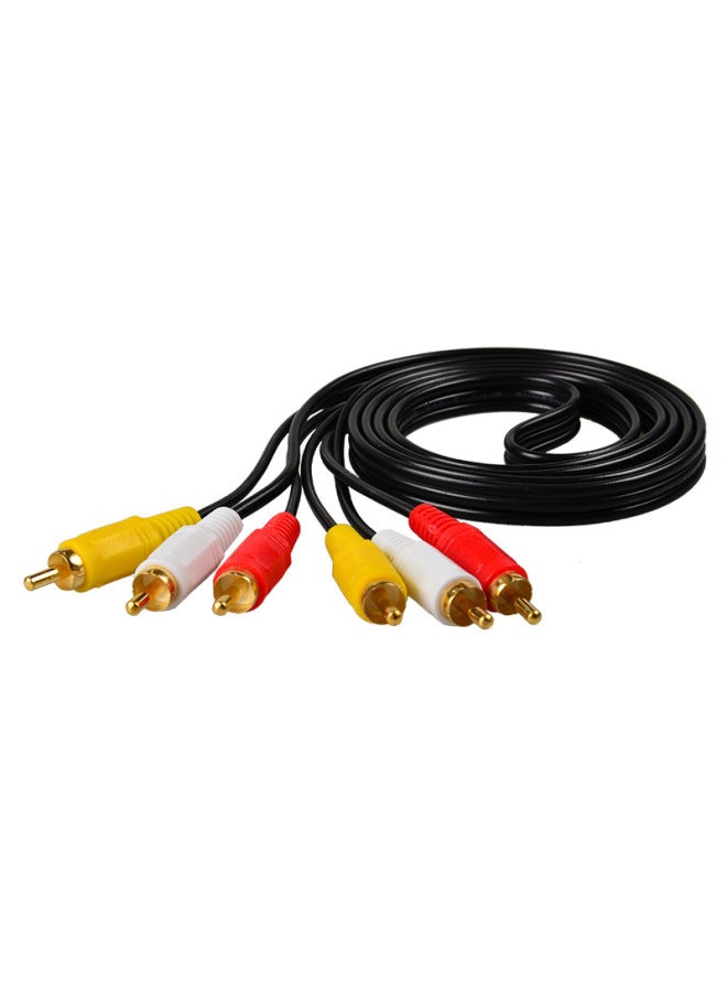 Audio Cable Three-to-Three Lotus Audio 3RCA-3RCA Audio Cable Black Audio Cable-Color:Black-Length:3 M  - Image 4