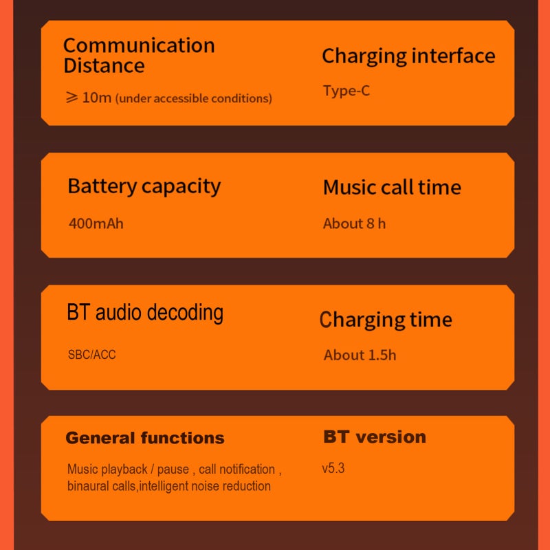 Wireless Bluetooth Earbuds: Black BT 5.3 Chip DT5.0 Directional Sound - HiFi Sound Quality Panoramic Surround Sound for Daily Listening Gaming - Image 3