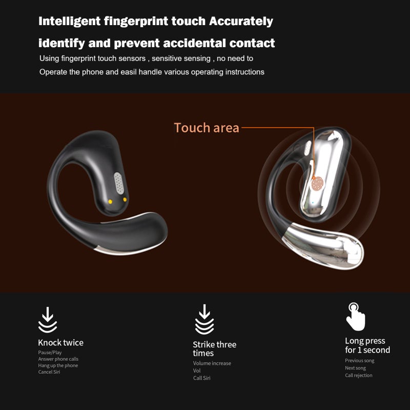 Wireless Bluetooth Earbuds: Black BT 5.3 Chip DT5.0 Directional Sound - HiFi Sound Quality Panoramic Surround Sound for Daily Listening Gaming - Image 2