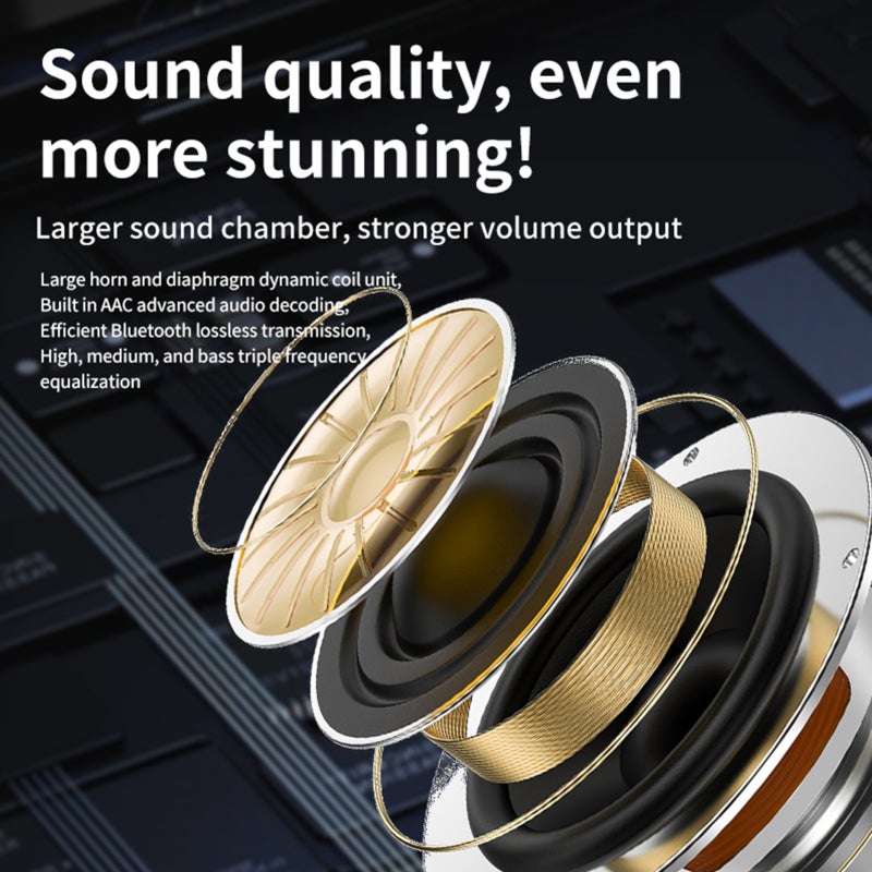 Wireless Bluetooth Earbuds: Black BT 5.3 Chip DT5.0 Directional Sound - HiFi Sound Quality Panoramic Surround Sound for Daily Listening Gaming - Image 4