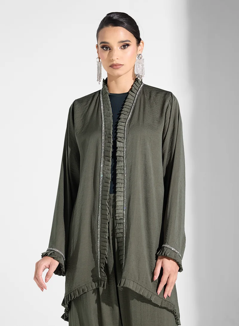 hayas closet V-Neck Blouse & Pants Set