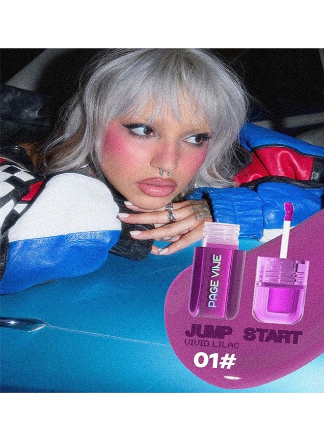 PAGE VINE Makeup Set - Natural Powder Blush & Hydrating Lip Oil Duo | Long-Lasting Color, Lightweight High Gloss Finish for Smooth Lips(#1) - Image 2