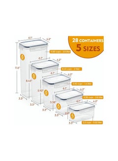 SILVER CREST Food Storage Containers 24 Pack, Airtight Food Storage Containers Set, BPA Free, Plastic Pantry Storage Containers with Lids, Labels,Marker, Spoon Set, Spaghetti Measurer Tool  - Image 3