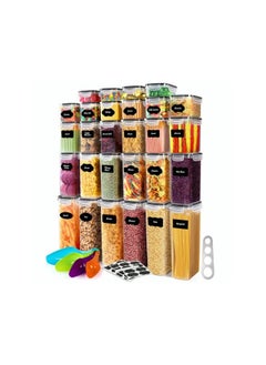 SILVER CREST Food Storage Containers 24 Pack, Airtight Food Storage Containers Set, BPA Free, Plastic Pantry Storage Containers with Lids, Labels,Marker, Spoon Set, Spaghetti Measurer Tool  - Image 2