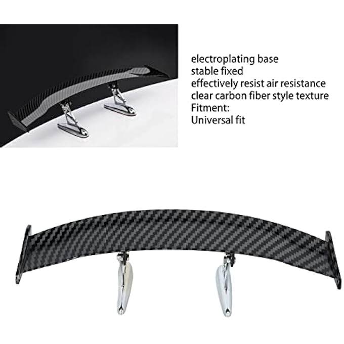 ريحني جناح Gt Spoiler بنمط ألياف كربونية مستقر لامع لجناح جناح شامل للسيارة صغير - Image 3