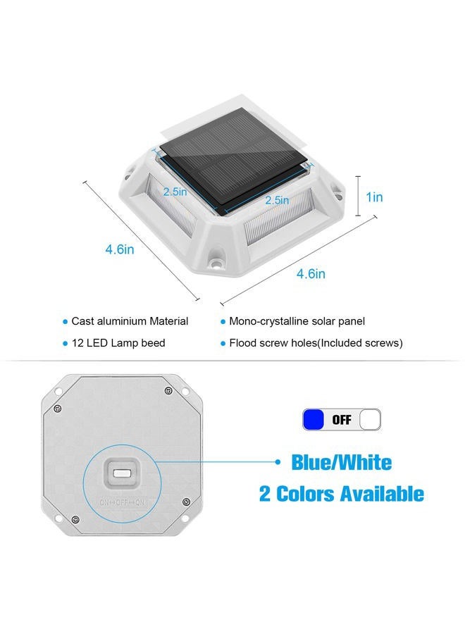 VOLISUN Solar Driveway Lights Dock Deck Lights 8-Pack,2 Colors in 1,Wireless Solar Powered 1200mAh Battery,Waterproof Outdoor Warning Step Lights for Driveway Sidewalk(2 Colors Lighting,White/Blue) - Image 5