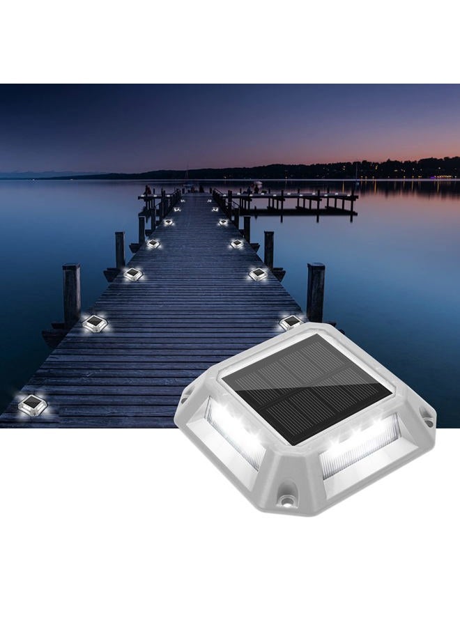 VOLISUN Solar Driveway Lights Dock Deck Lights 8-Pack,2 Colors in 1,Wireless Solar Powered 1200mAh Battery,Waterproof Outdoor Warning Step Lights for Driveway Sidewalk(2 Colors Lighting,White/Blue) - Image 1