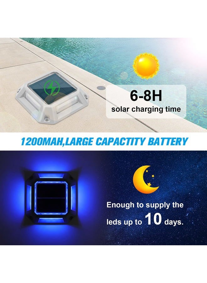 VOLISUN Solar Driveway Lights Dock Deck Lights 8-Pack,2 Colors in 1,Wireless Solar Powered 1200mAh Battery,Waterproof Outdoor Warning Step Lights for Driveway Sidewalk(2 Colors Lighting,White/Blue) - Image 3