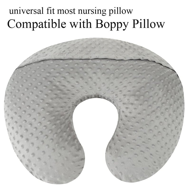 Bilokonda Dot Nursing Pillow Cover Set 2 Pack Nursing Pillow Slipcovers, Ultra Soft Compatible with Boppy Pillow,Standard Pillow for Baby Boy Girl Grey Navy - Image 3