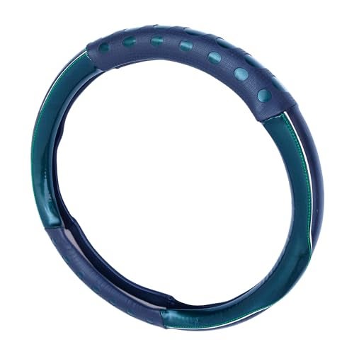 NIKAVI Fashion Steering Wheel Cover - Green Color | Size - Medium | Diameter 38 cm | O-Type | Car Steering Wheel Protector, Anti-Slip, Stylish Leather Finish Grip Cover for Round Steering Wheels - Image 2