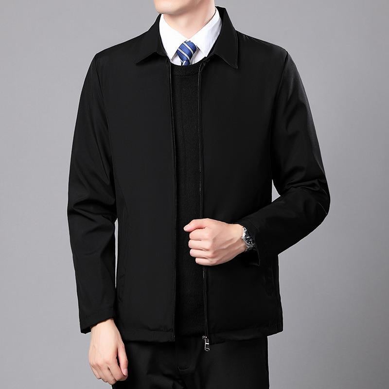 2023 Jacket Men'S Middle-Aged Business Dad Casual Jacket Men'S Fashion Lapel Jacket Top - Image 2
