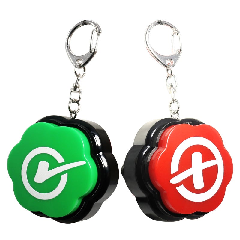 ANLIKY Right Wrong Sound Buzzers Portable Keychain Sound Buttons Answer Buzzers Set of 2Correct Incorrect Buzzers for Game Show Right Button and Wrong Buttons for Communication - Image 3
