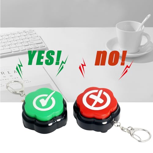 ANLIKY Right Wrong Sound Buzzers Portable Keychain Sound Buttons Answer Buzzers Set of 2Correct Incorrect Buzzers for Game Show Right Button and Wrong Buttons for Communication - Image 5