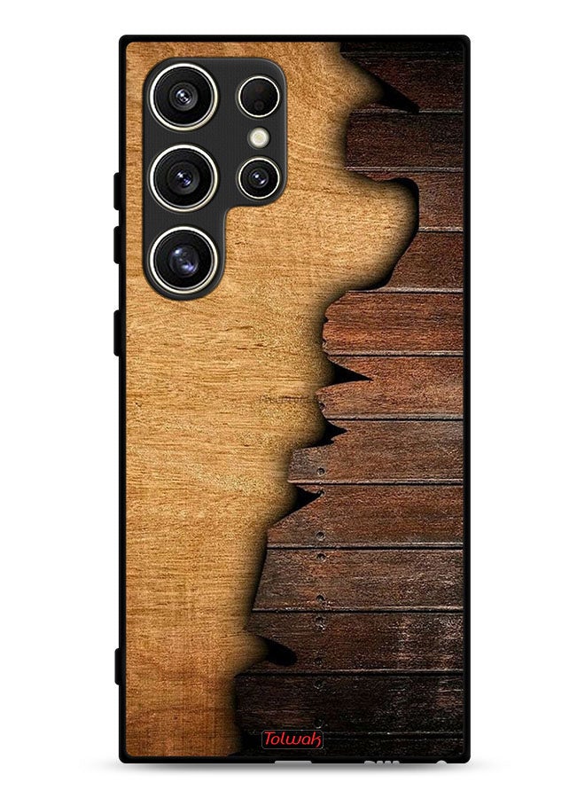 Tolwak Samsung Galaxy S24 Ultra 5G Protective Case Cover Vintage Wood Pattern - Image 1