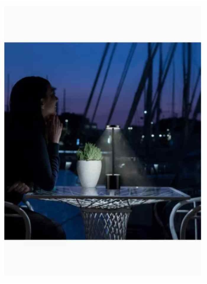 Rechargeable Cordless Table Lamp,Outdoor Portable Battery Operated Desk Lamps 2-Levels Brightness Powered Small Night Light Black 34 x 8cm