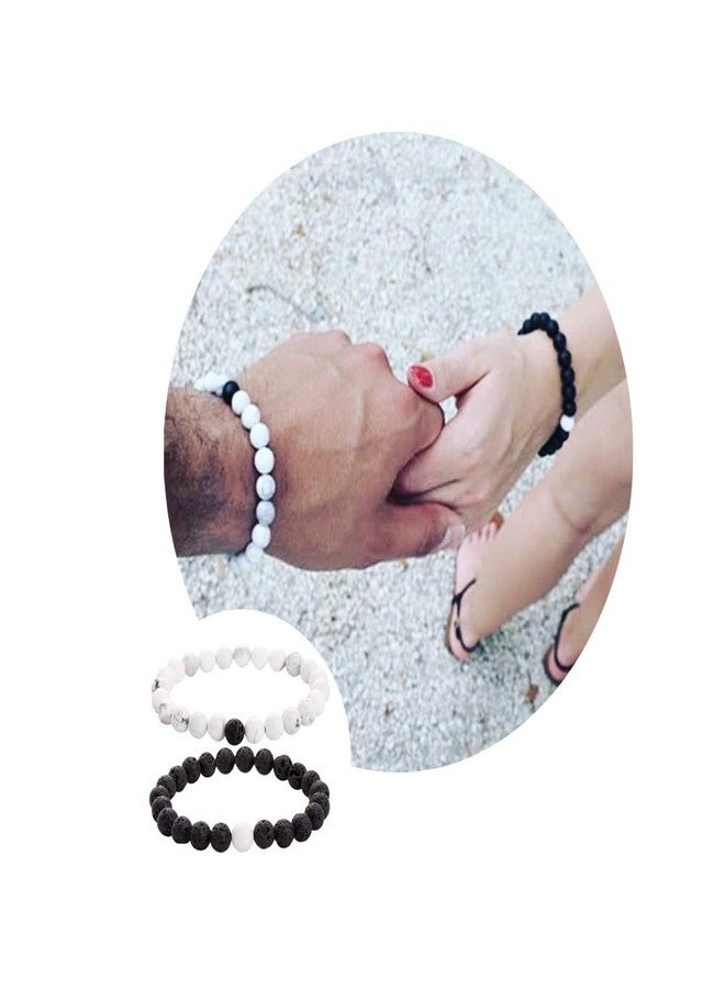 Softones 8MM Lava Rock Beads Bracelet for Men Women,Friendship Couples Gifts Natural Stone Bracelets - Image 2