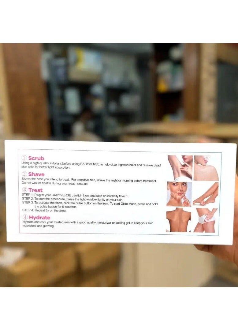 جهاز إزالة الشعر بالليزر IPL بابيفيرس SE6 بتقنية التبريد الثلجي – 990000 ومضة لإزالة الشعر الدائم للنساء والرجال – علاج ضوئي بدون ألم للوجه والبكيني وتحت الإبط والجسم بالكامل – 5 مستويات طاقة للاستخدام المنزلي - Image 5