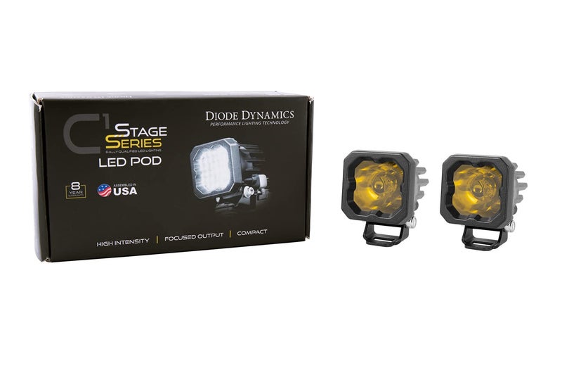 Diode Dynamics SSC1 Yellow Sport Standard LED Pod (pair), Wide w/Amber Backlight - Image 5