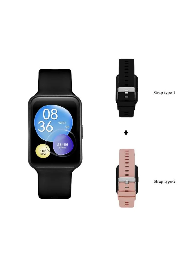 KENNETH SCOTT Kenneth Scott KBLZ-XSBBP Unisex Smart Display Watch & Silicone Strap Black & Baby Pink
