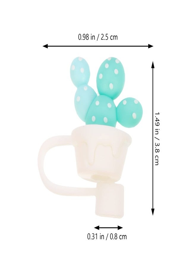 جارنيك 6 قطع من أغطية رؤوس المصاصات المصنوعة من السيليكون بتصميم صبار جميل، قابلة لإعادة الاستخدام - أغطية واقية للمصاصات (بأنماط متنوعة) - Image 2