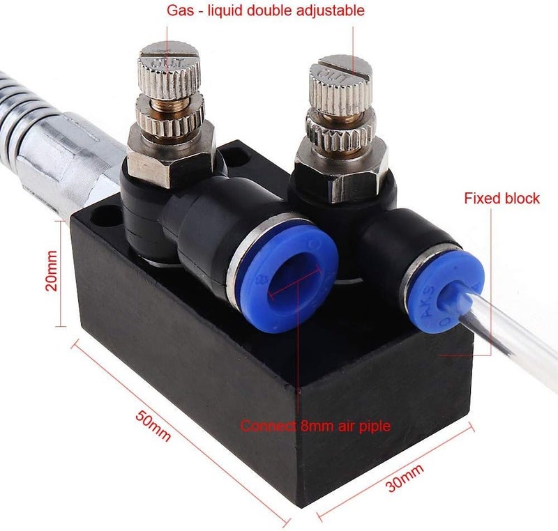 ChgImposs Mist Coolant Lubrication Spray System With Check Valve and Stainless Steel Flexible Pipe for Metal Cutting Engraving Cooling Machine/Air Pipe CNC Lathe Milling Drill - Image 2