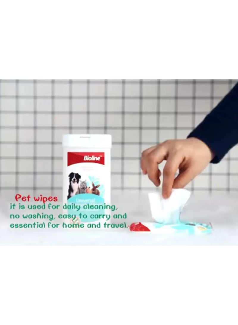 Bioline Universal Cosmetic Wipes 10Pcs[Count - 10, Dimension - 10 x 8 x 7cm] - Image 2